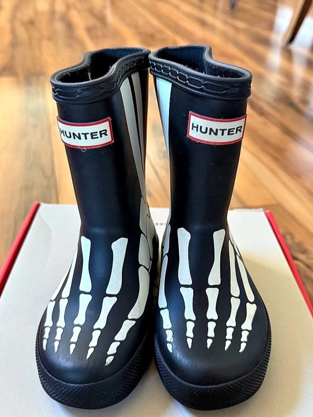 Hunter K Original Tall Classic Skeleton Print Skeleton Print Rain Boots US 7/8G